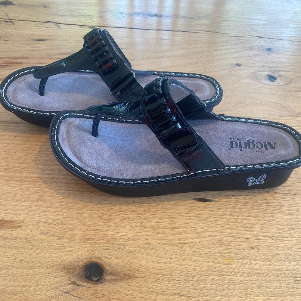 Alegria Black Leather Embellished Sandals Women’s eu41  New‎ - Picture 3 of 8